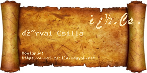 Árvai Csilla névjegykártya