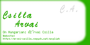 csilla arvai business card